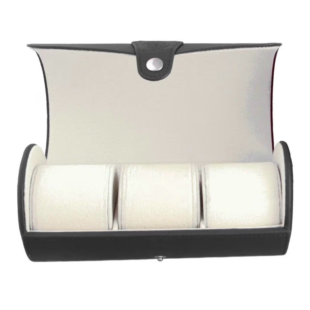 Luxury Automatic Watch Winder Black Leather Display Case Glass Top - Picture 2 of 10